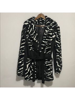 The Look Randolph Duke Zebra Print Women's Coat Sz Medium